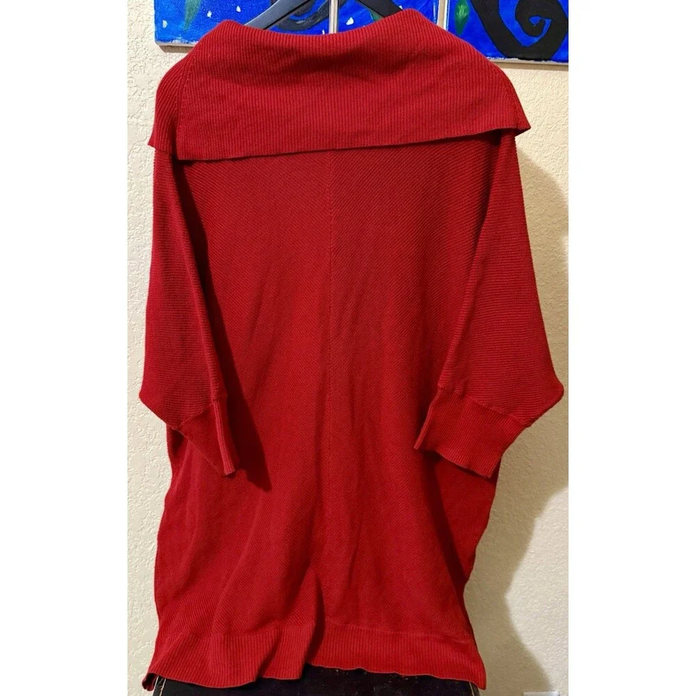Lane Bryant Womens Size 22/24 Cowl Neck Sweater Red Dolman Sleeve Solid Tunic